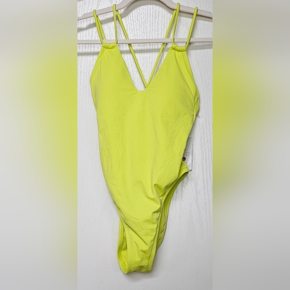 Shade & Shore Neon Yellow One Piece Swimsuit